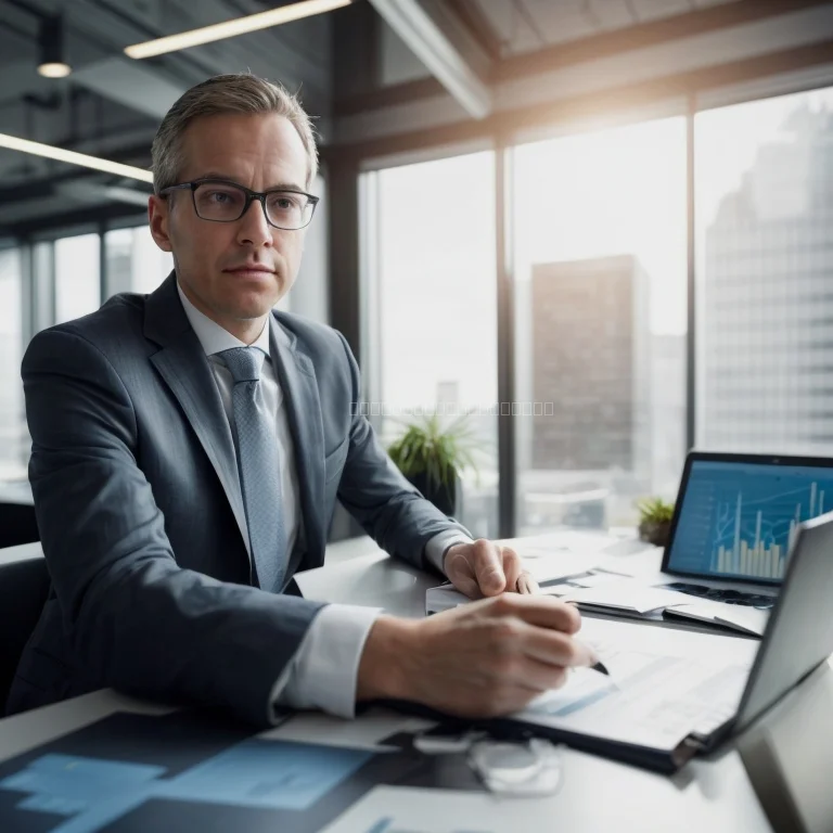 財務分析グラフと会議